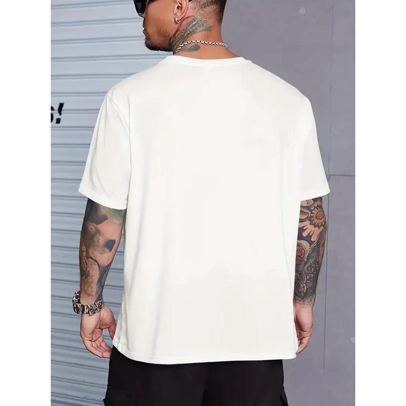 Sommer Neu Herren Freizeitkleidung Rundhals T-Shirt Kurzarm, Herren Bedrucktes Sommer T-Shirt Oberteil, Zeigt Persönlichkeit und Mode, Bequem