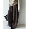 Johnature Korean-style High-waist Elastic Casual Straight-leg Pants For Women Winter Simple Comfortable Loose 4 Colors Pants