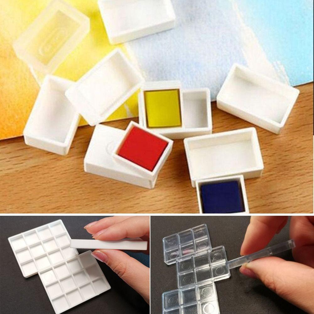 5/20/50pcs Mini Size Pigment Box Plastic Paint Pans Watercolor Pans  DIY Watercolor Oil Painting