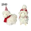 Nordic Style Holiday Decor Plush White Sheep Christmas Ornament, Cute Knit Hat Lamb Tabletop Decoration, Soft Handmade Fabric Ornaments Hanging