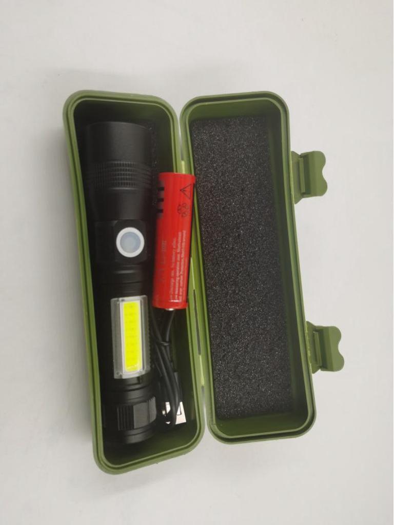 7-Function USB Rechargeable Magnetic Flashlight with Fluorescent Detection: Includes Red, White, Purple, and COB Strong Light with Focus.