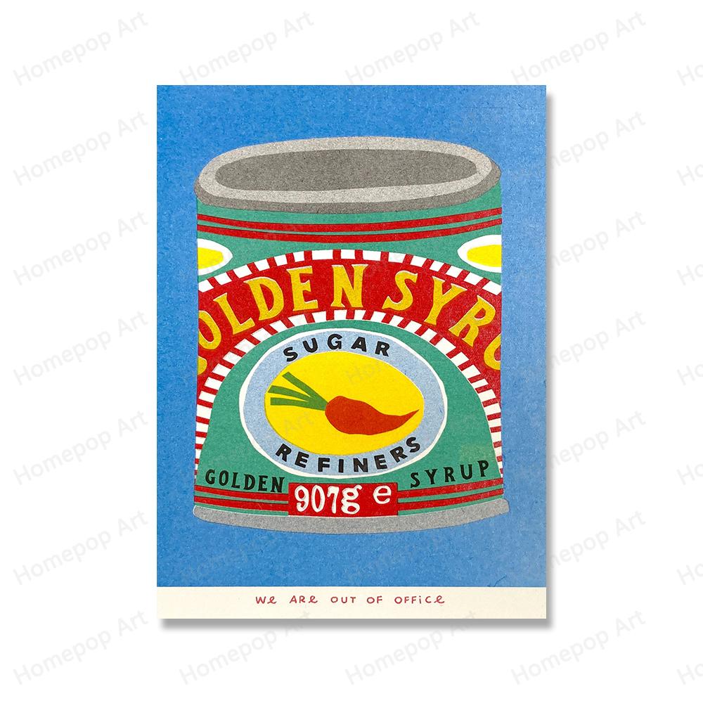 Japonské vědro Kokosový olej Konzerva Švestka Rajče Sardinky Nástěnná malba Severský plakát Růžový čaj Tisk Obrázek Dekorace obývacího pokoje