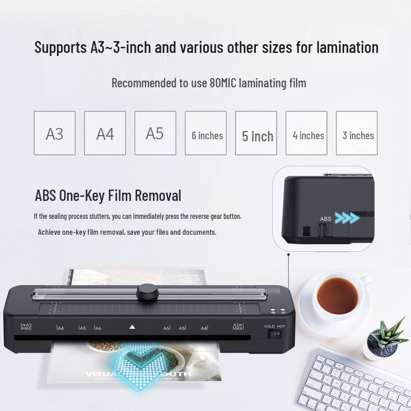 A3 Photo Laminator & Paper Cutter Combo, Dual-Function Film Laminator