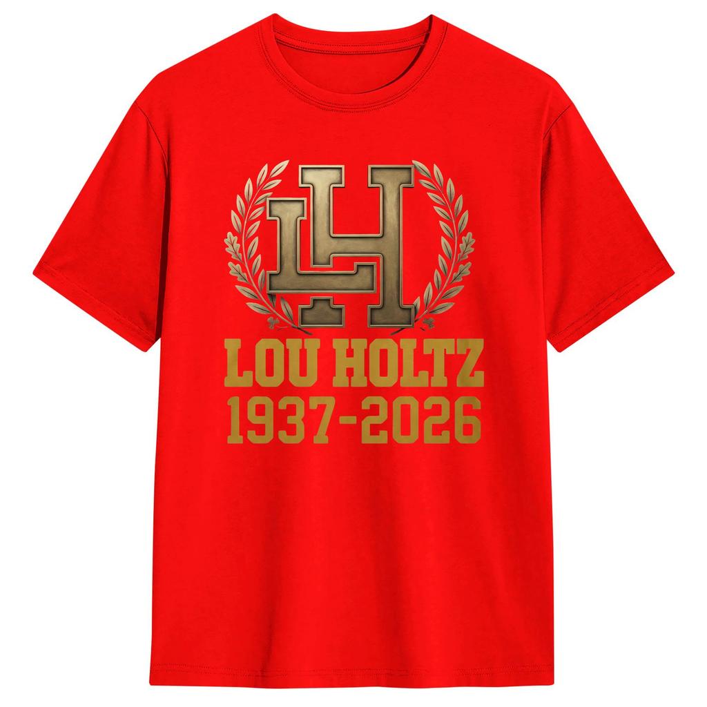 Lou Holtz 1937 2026 T-Shirt Strand Reines Baumwoll-T-Shirt Für Mann Harajuku Lässiges T-Shirt Kurze Ärmel Streetwear Kleidung