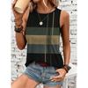Plus size women's summer striped vest casual sleeveless loose vest
