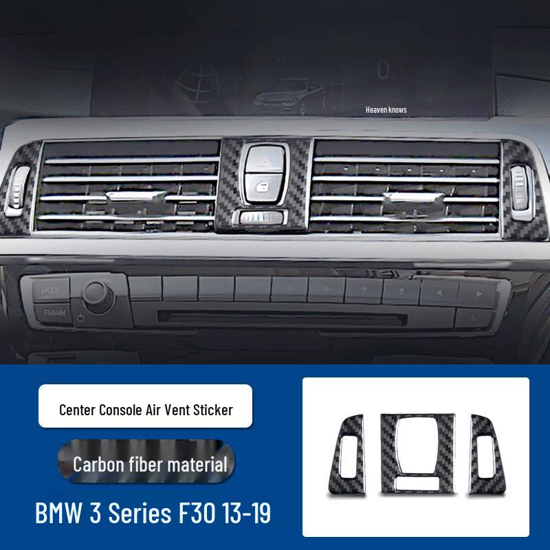

Real Carbon Fiber Center Console & Air Vent Stickers for 2013-2019 BMW 3 Series F30 Interior Upgrade
