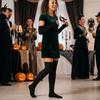 Women's Halloween Striped Over-the-Knee Socks and Gloves Set, Colorful Matching Party Costume Accessories