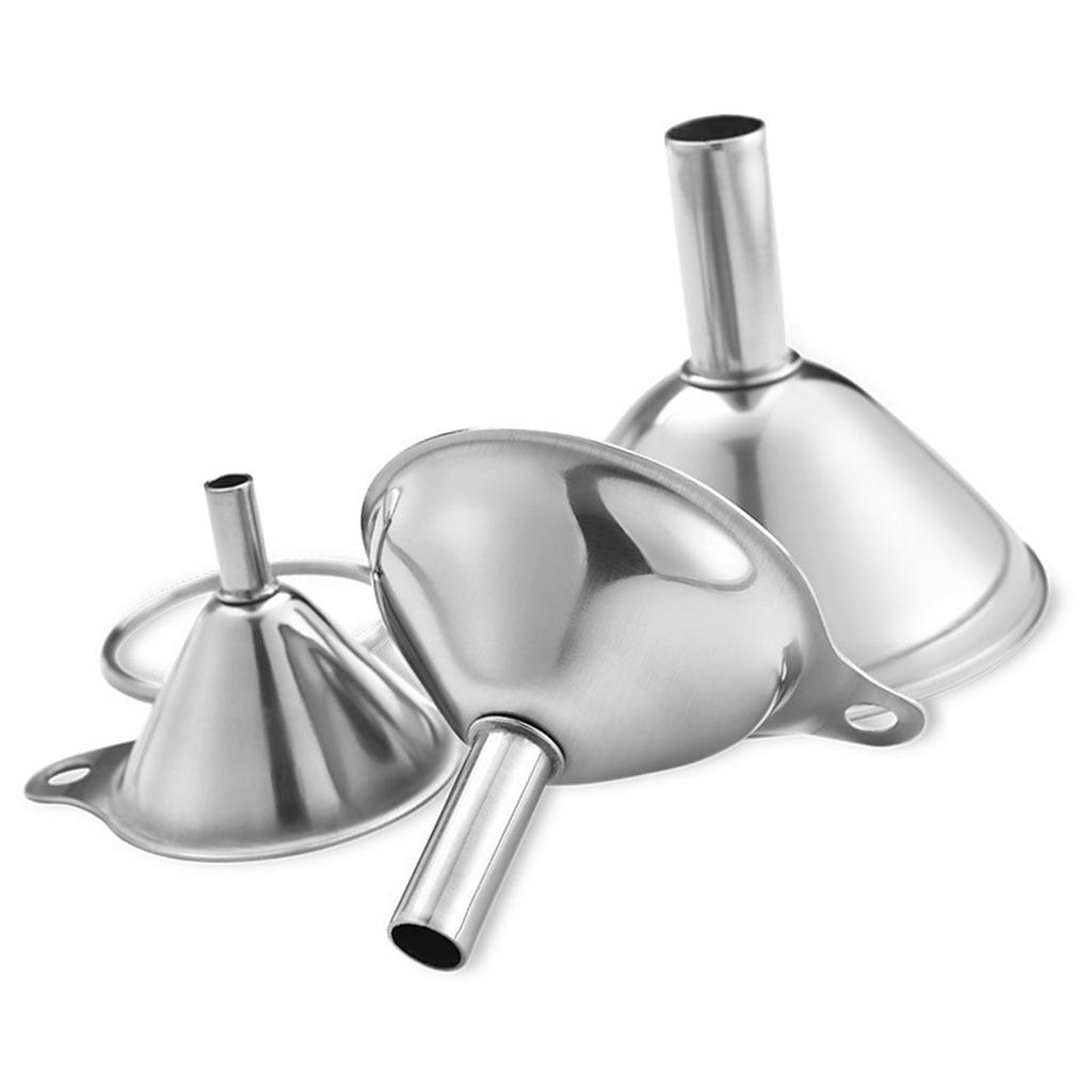 3 Pcs Stainless Steel Mini Funnels Stainless Steel Kitchen Funnel Set for Filling Small Bottles Miniature Bottles
