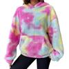 Dámska neformálna všestranná mikina s kapucňou a vreckom, tie-dye, plyšová, výpredaj oblečenia