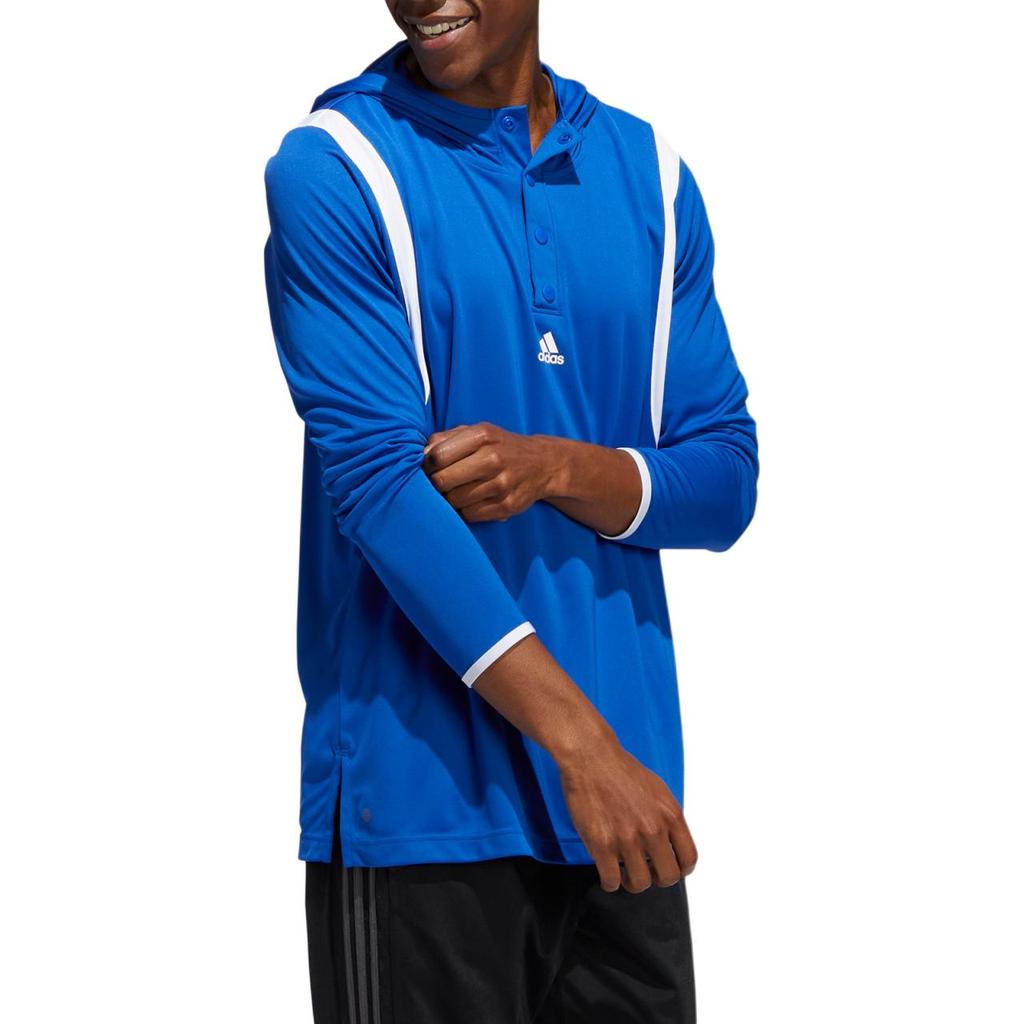 adidas T Shirts Men's Blue Hooded Moderate Straight Fit HF6649