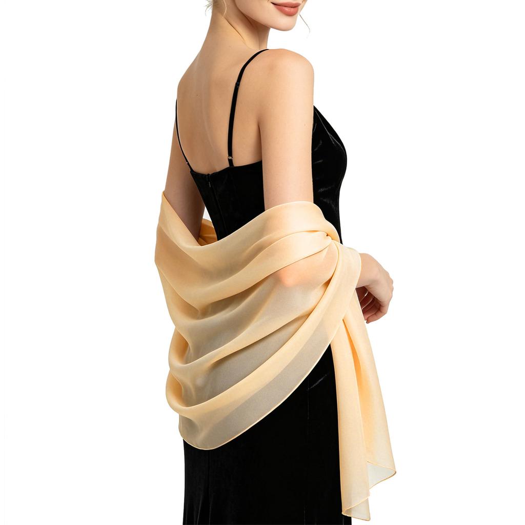 Damen-Abendschal Leichter durchsichtiger Wickelschal für formelle Party Hochzeit Abschlussball Accessoire Elegantes Design Weicher Stoff