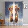 Christmas Tree Gift Yak Curtains For Living Room Bedroom Home Decoration Window Voile Tulle Curtain Drapes