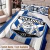 Canterbury-Bankstown Bulldogs Printed Bedding Set Custom Name Text 1 Duvet Cover 2 Pillowcases For Bedroom