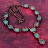 Amazonite Gemstone Necklace Electroformed Copper Adjustable Chain Necklace