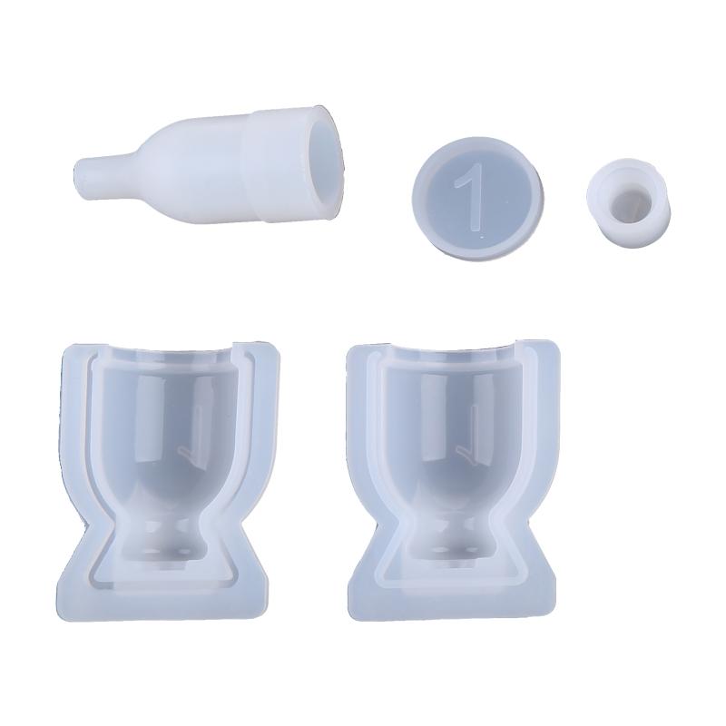 Bottle Resin Mold Storage Bottle and Stopper Resin Mold Jars Silicone Epoxy Mold for DIY Perfume Liquid Container Crafts
