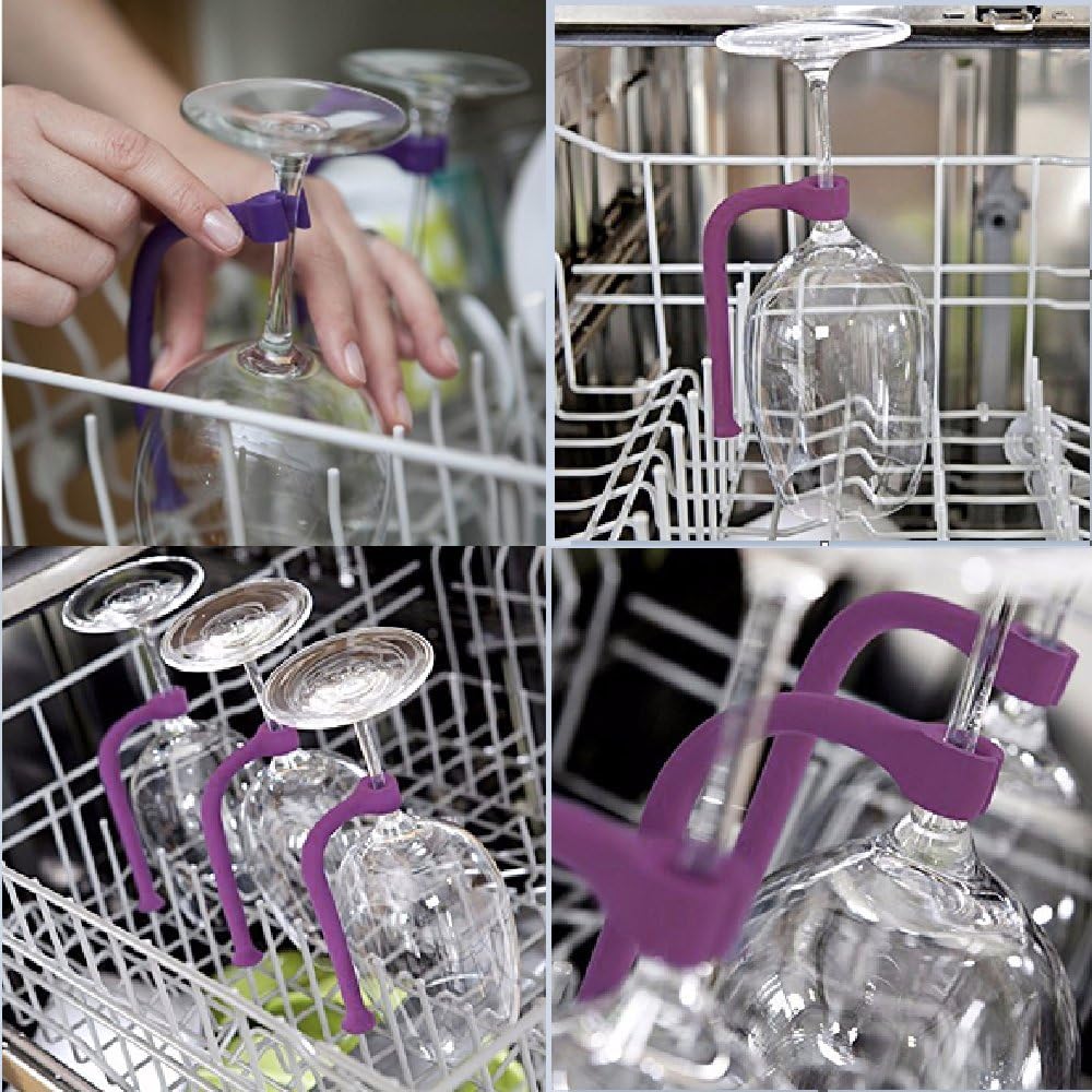 Wine Glass Dishwasher Holder Stemware Saver Flexible Dishwasher Attachment 4 pcs
