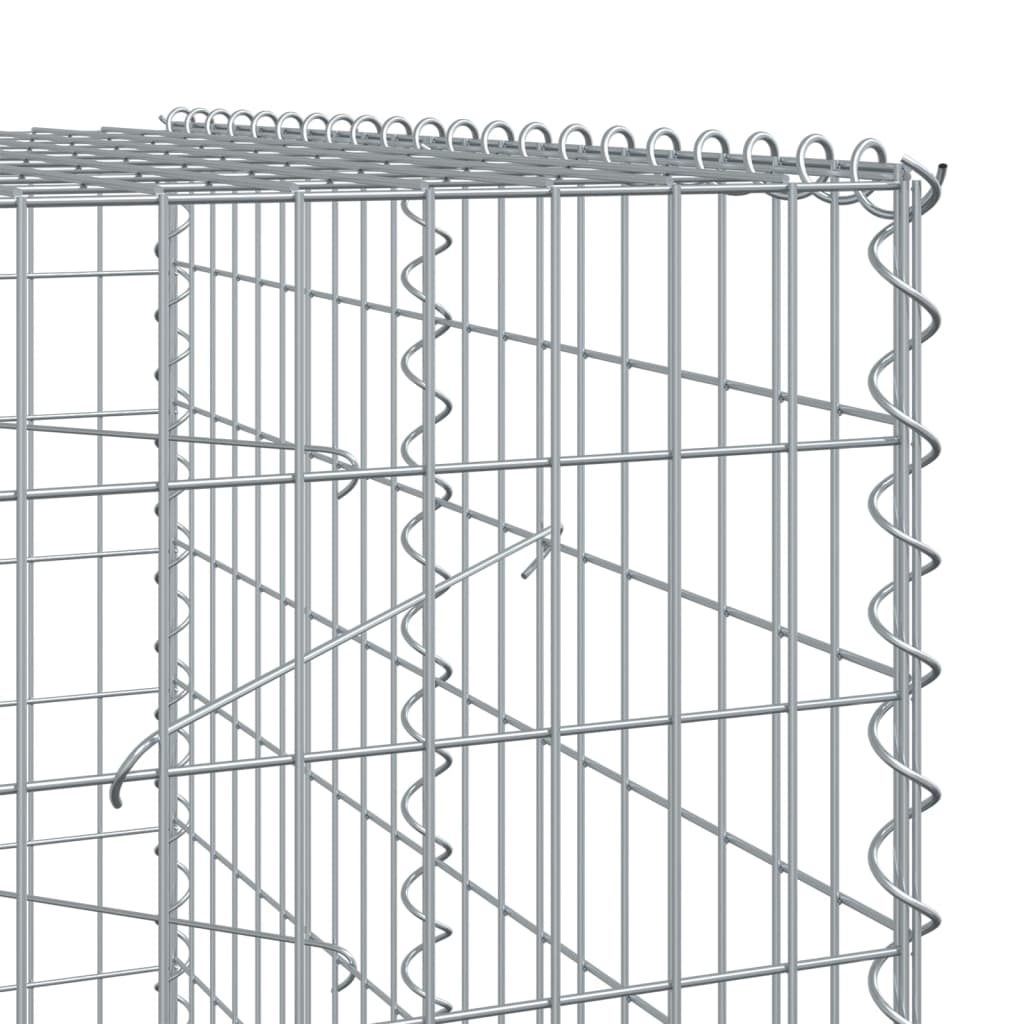 Gabion with Lid 200 X 100 X 200 Cm Galvanized Iron
