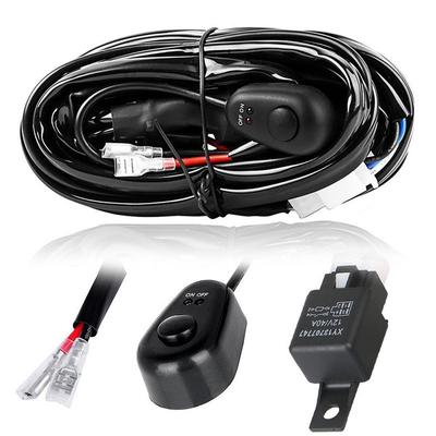 Faisceau de câblage d'interrupteur de lumière de travail 1 à 2, 12V, 40a, 16awg, bande de toit de voiture haute puissance, interrupteur de projecteur