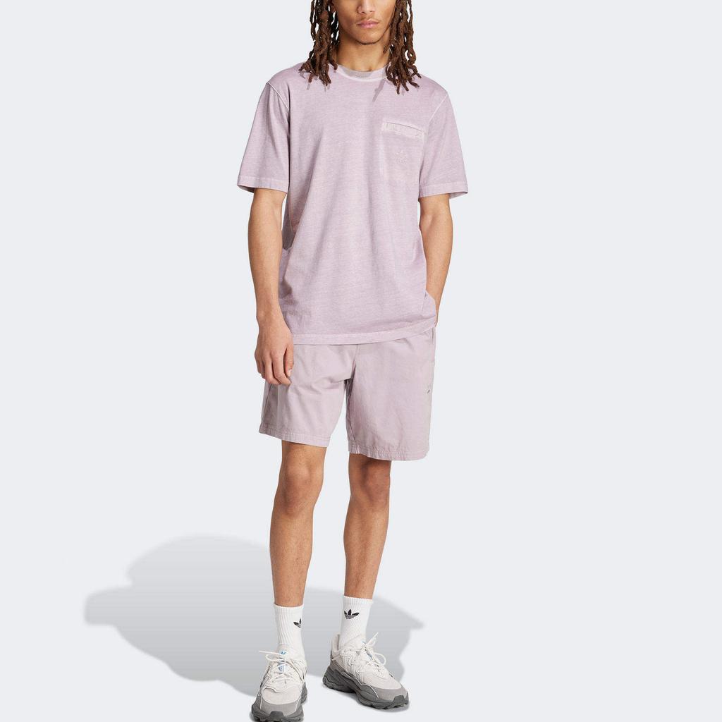 adidas T-shirt de poche teint Trefoil Essentials Pré-aimé Figue Homme Streetwear IS1762