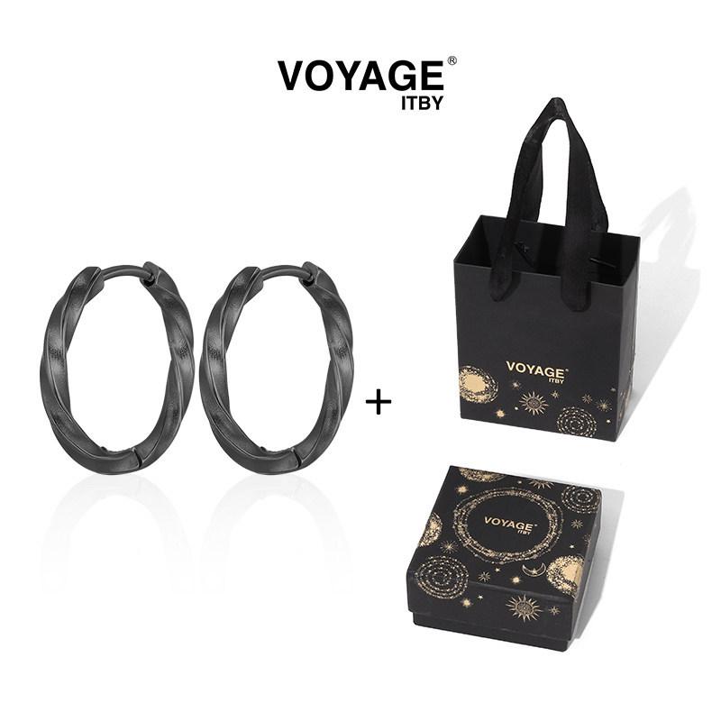 Mobius Titanium Steel Hoop Earrings: Unisex High-End Ear Jewelry