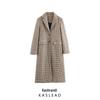 2024 Fall Women's European & American Plaid Long Sleeve Coat Fashion Outerwear