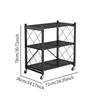 Foldable Storage Rack with Wheels Metal Display Shelf Bookshelf Shelving Unit Trolley Utility Cart for Kitchen Classroom Dorm