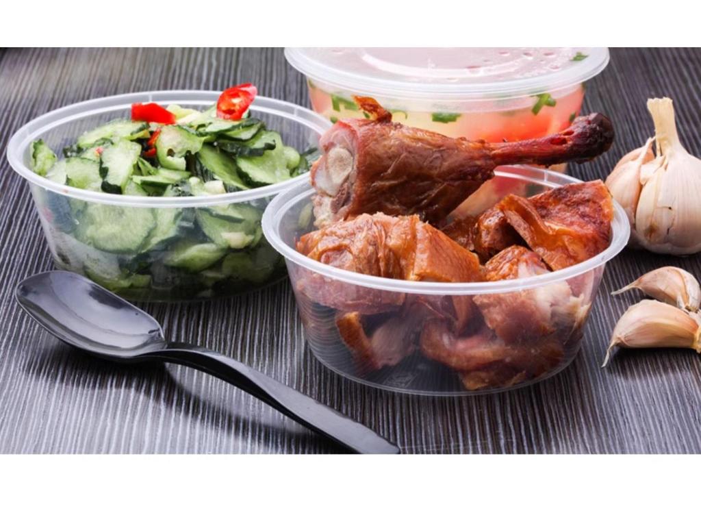 Disposable Transparent Food-Grade Round Takeaway Box for Salad, Bento, or Rice - High Temperature Resistant