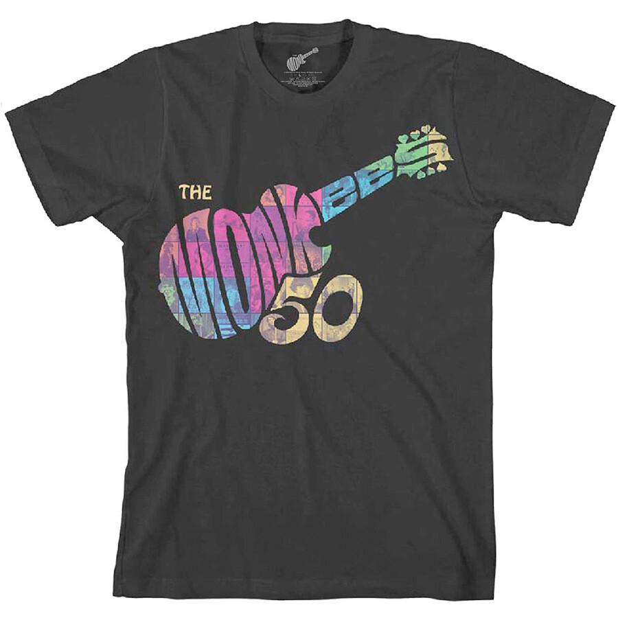 The Monkees - Guitar Discography with Tour backprint - Black t-shirt Unisex T-Shirt S