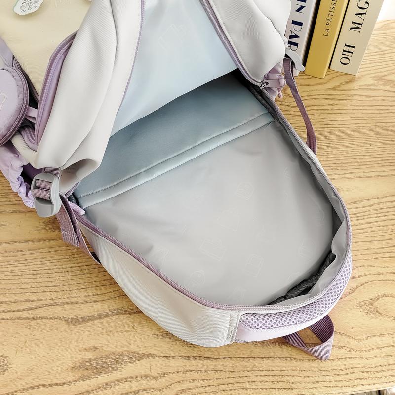 School Bag New College Style Large Capacity School Bag Korean Version Ins Versatile High Value Backpack Casual Contrasting Color Backpack