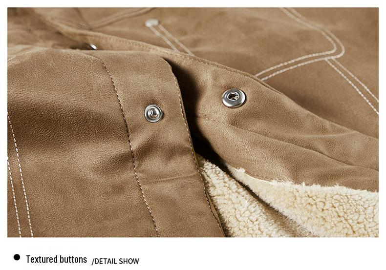 Men's Winter Lambswool Suede Jacket - Velvet Thickened Cotton, Youth Style