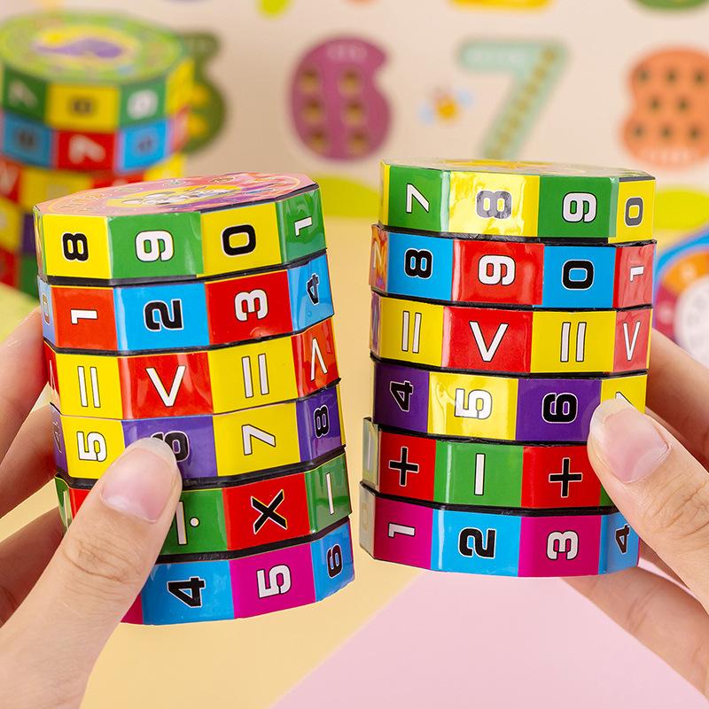 

Дитячий арифметичний магічний куб: Головоломка «Додавання, Віднімання, Множення, Ділення» для нагород у ранньому розвитку Approx. 8.5*6CM