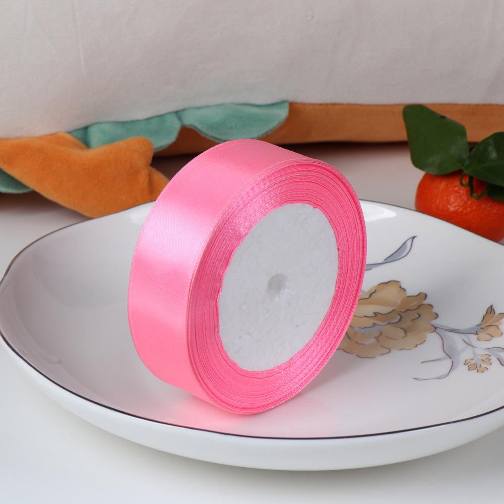 2.5cm Polyester Satin Ribbon for Cake Decoration, DIY Handmade Gift Box, and Gift Packaging.
