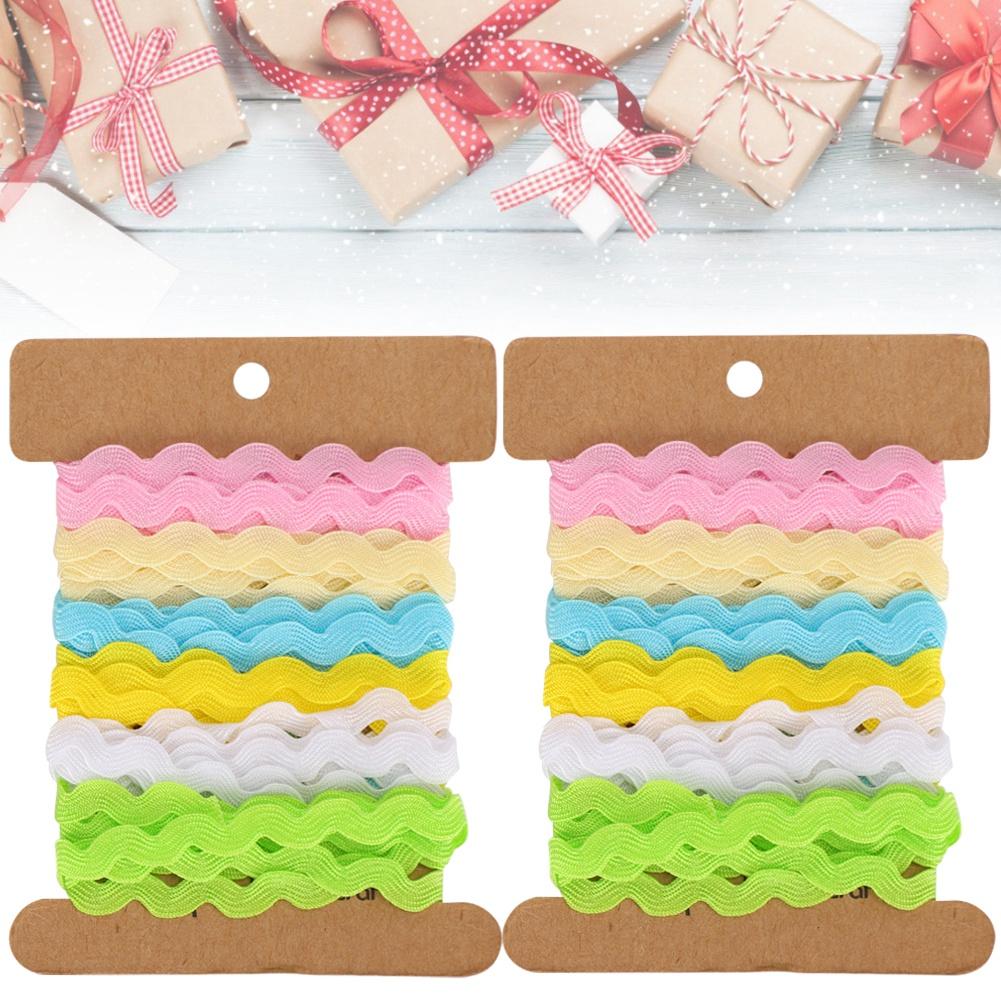 2 Stück Farbige Zickzack-Bänder DIY Handgefertigtes Material Stoff Haaraccessoires Nähdekoration 8mm(2 )