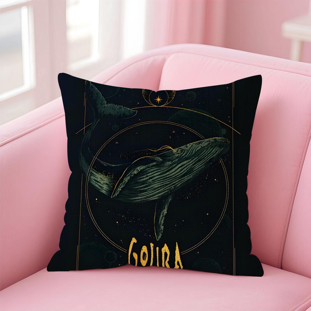 Band G-Gojira Cushion Cover Natural Linen Pillow Case Double-Sided Print Decorative Sofa Pillowcase Home Decor Gift