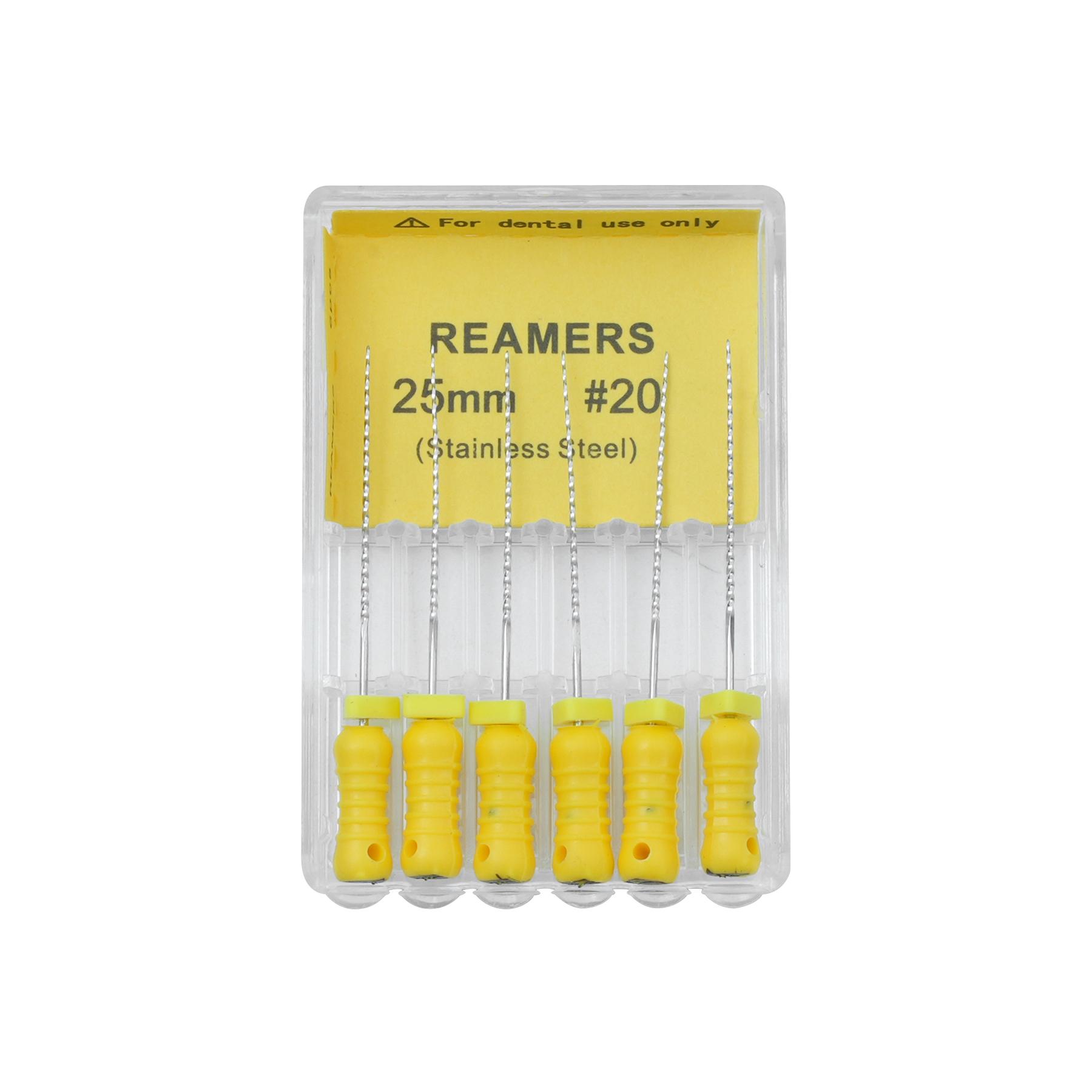 

6 шт./кор. стоматологические развертки корневых каналов эндодонтические файлы ручные инструменты из нержавеющей стали 25 мм стоматологические сверла R 25mm 20