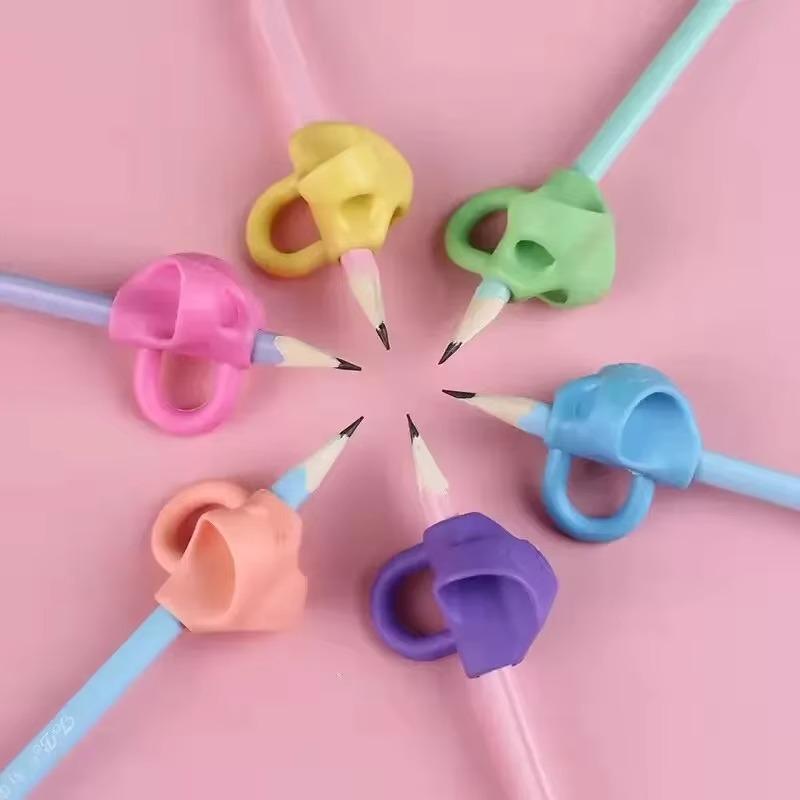 5 Pieces Of Three-Fingers Grip Pencil Correctors Designed School Students Kindergarten Kids Grasp Pens Correct Writing Postures