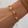 18K Gold Color Star Moon Bracelet Stainless Steel Stackable Bracelet  Summer Fashion
