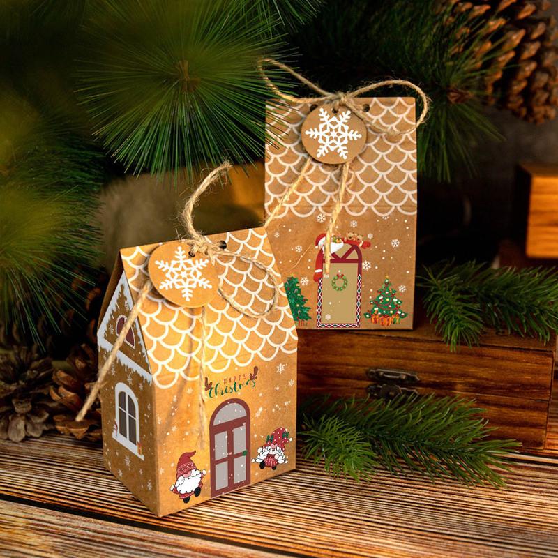 2025 DIY Advent Calendar for Filling and Filling House Set Gingerbread House 24 Colourful Folding Boxes for Decor Xmas Village