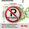 Metal No Parking Sign 2D Flat Round Art Cafe Garage Home Decor Aluminum Wall Plaque