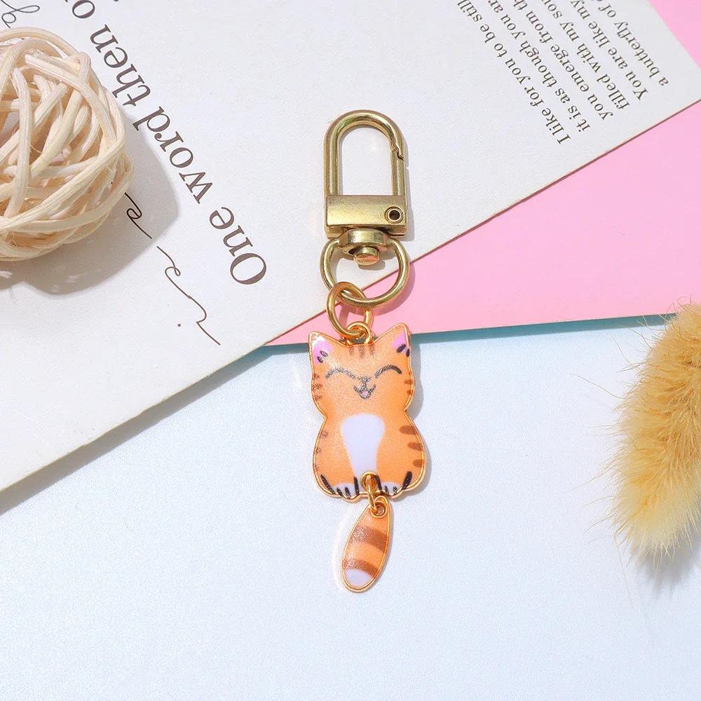 Mode Halloween Cat Nyckelring Kreativ Hantering Kniv Assassin Cat Nyckelring Ryggsäck Hänge DIY Bilnyckelhållare Smycken Present