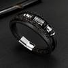 Personality Daily Geometric Chain Bracelets Multilayer Leather Hand Woven Bracelet Black Vintage Accessories Men's ALN2601001490