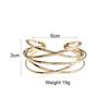 Punk Vintage C-Shaped Opening Bracelets for Women Fashion Simple Cross Layered Metal Cuff Bangle Female Party Daily Jewelry