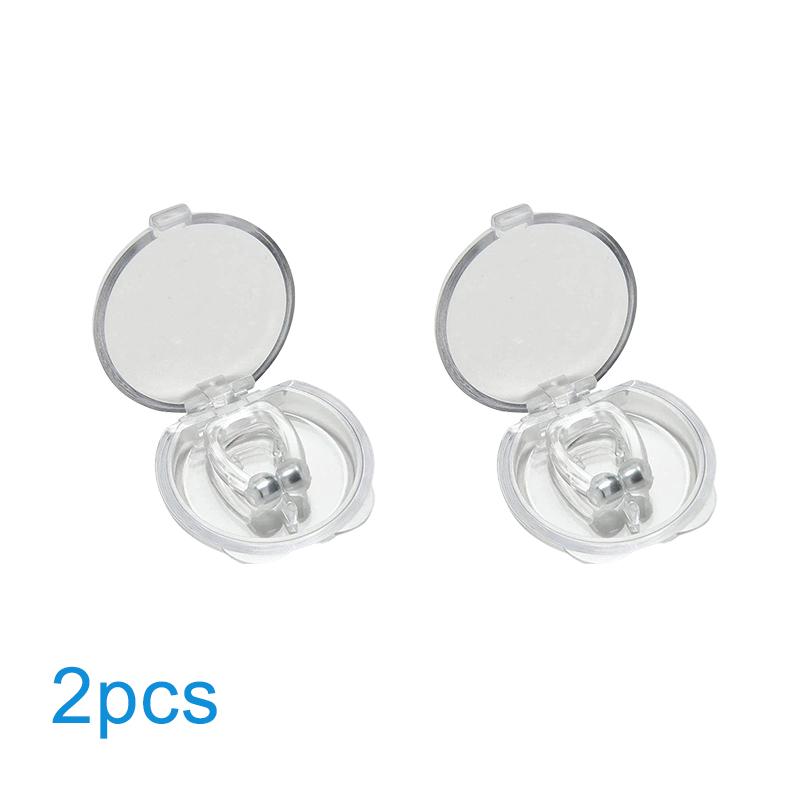 Dispositivo antirussamento magnetico Ferma il russamento Clip nasale in silicone Respira facilmente Migliora l'aiuto per dormire Dispositivo anti-apnea Dispositivo notturno con custodia Anti-russamento