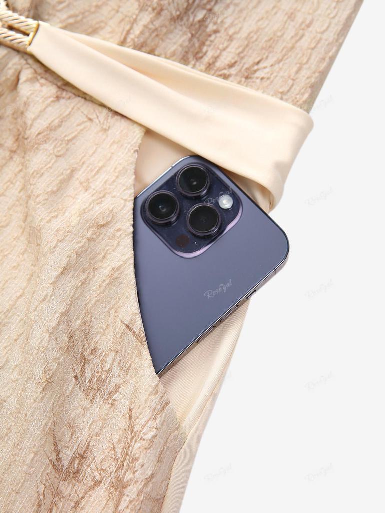 Šaty do kapsy do tílka Rosegal Plus velikosti s potiskem javorového listu