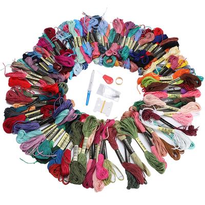 Cross Stitch Kit 100 Colors Embroidery Thread DIY Sewing Needlework Accessories