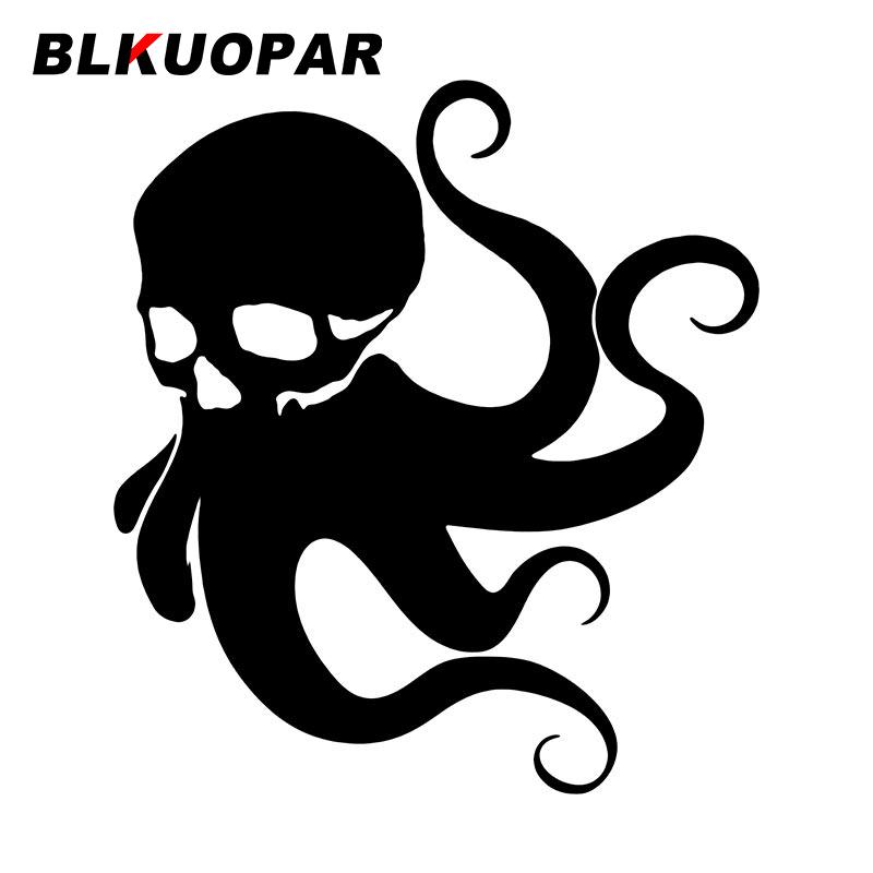 BLKUOPAR Octopus Tentacle Skeleton Silhouette Car Stickers Funny Vinyl Decal Sunscreen Die Cut Windows Refrigerator Car Lable