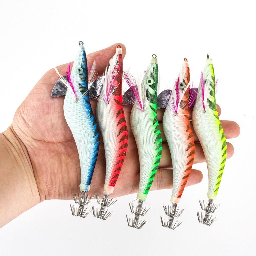 Green Blue Red Yellow Wood Shrimp Lures ABS Fishing Bait New Octopus Lure Fishing Accessories