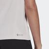 adidas T-shirt de sport à manches courtes en tricot solide et respirant pour femmes, hauts rose blanc HC0575