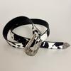 Western Denim Buckle Belt, Cow Print Belt DVN, Personalized, Fashionable and Versatile Denim Belt
