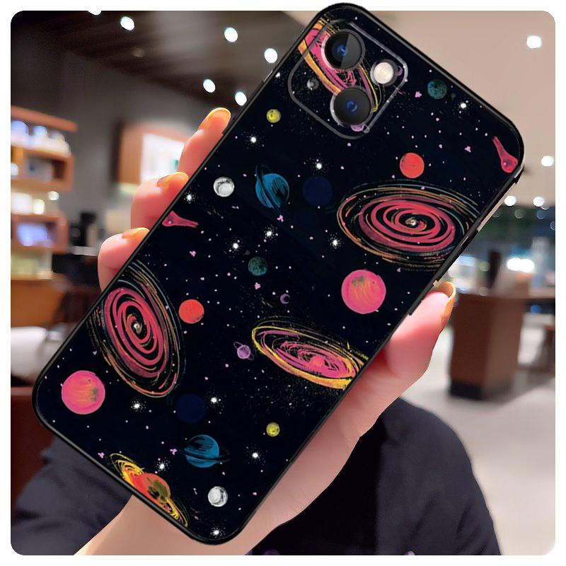 Outer Space Planet Stars Moon Case For iPhone 16 Pro Max 14 13 12 11 15 17 Pro Max Mini 15 16 Plus 16e 17 Air Phone Cover